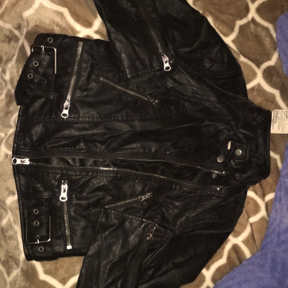 “ we the free “ faux leather jacket